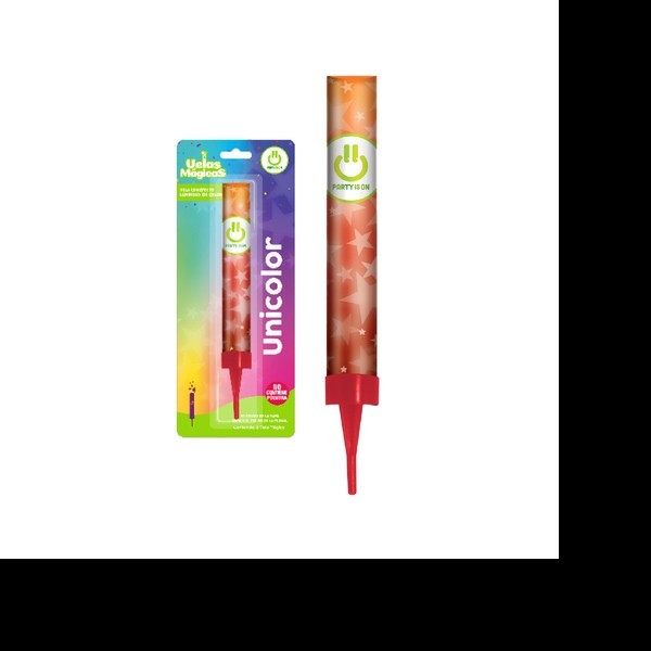 VELA MAGICA 14CM. TRICOLOR PARTY IS ON E.1